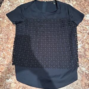 Ann Taylor Navy Textured Women's Blouse